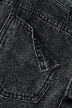 MICAS Skirts-Flap Pocket Denim Skirt BLACK