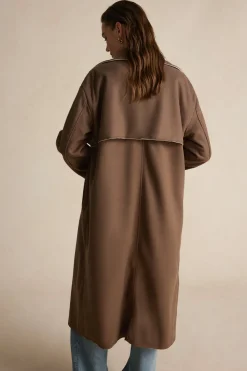 MICAS Outerwear|Outerwear-Fleece Button Patchwork Coat COFFEE