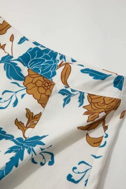 MICAS Short Sets-Floral Bra Top And Pocket Shorts And Shirt 3PC Set MULTICOLOR