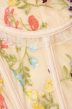 MICAS Corset & Bustier Tops|Tank Tops & Cami-Floral Embroidered Corset Cami Top