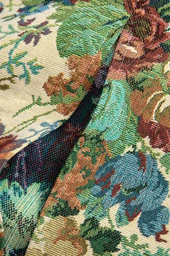 MICAS Skirts-Floral Fringe Zipper Skirt MULTICOLOR