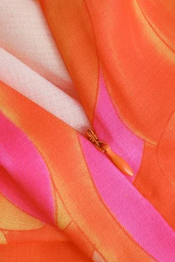 MICAS Skirts-Floral Knot Side Wrap Mini Skirt ORANGE