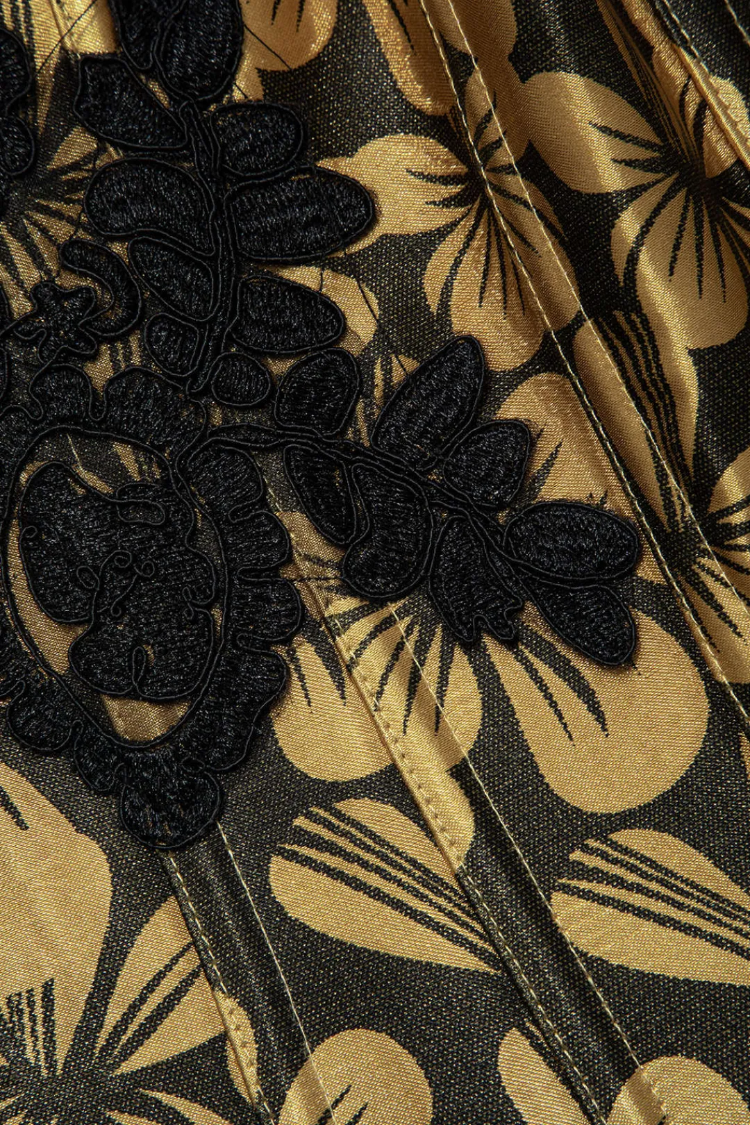 MICAS Tube Tops-Floral Print Appliques Tube Top YELLOW