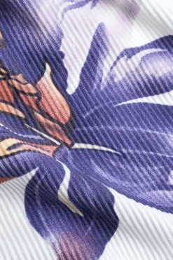 MICAS Long Sleeve Tops|Long Sleeves Tops-Floral Print Asymmetrical Long-Sleeve Top WHITE