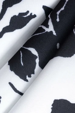 MICAS Skirt Sets-Floral Print Buttoned Long-Sleeve Shirt And Skirt Set WHITE