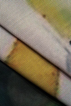 MICAS Midi Dresses-Floral Print Crisscross Back Mesh Slip Midi Dress BLACK