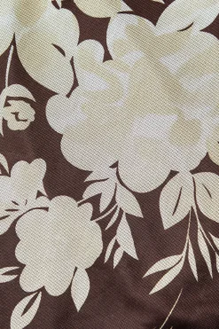 MICAS Maxi Dresses-Floral Print Lace Trim Slit Maxi Dress PLUM