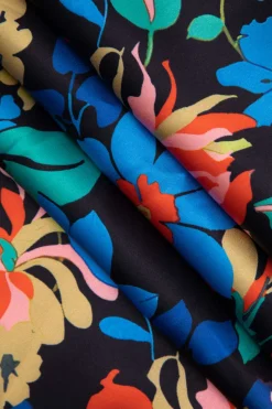 MICAS Maxi Dresses-Floral Print Lace Trim V-neck Maxi Dress MULTICOLOR