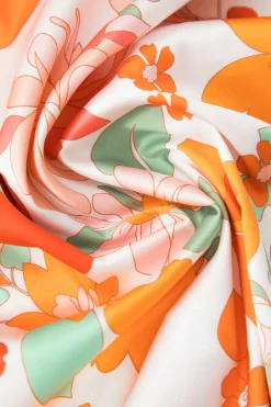 MICAS Maxi Dresses-Floral Print Lace Trim V-neck Maxi Dress MULTICOLOR