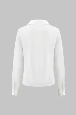 MICAS Long Sleeve Tops|Long Sleeves Tops-Floral Print Long-Sleeve Shirt WHITE