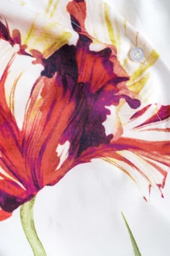 MICAS Long Sleeve Tops|Long Sleeves Tops-Floral Print Long-Sleeve Shirt WHITE