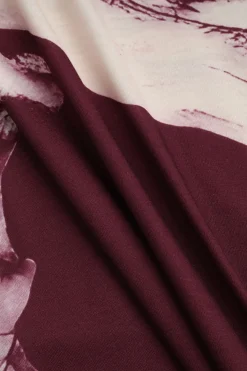 MICAS Long Sleeve Tops|Long Sleeves Tops-Floral Print Long-Sleeve Top BURGUNDY