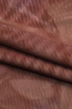 MICAS Long Sleeve Tops|Long Sleeves Tops-Floral Print Mesh Off-Shoulder Long Sleeve Top RUST