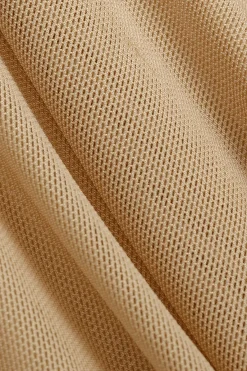 MICAS Skirts-Floral Print Mesh Patchwork Asymmetric Hem Skirt WHEAT