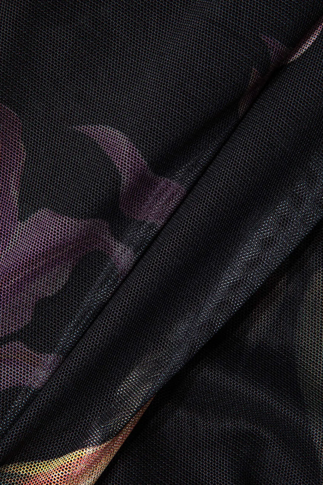 MICAS Maxi Dresses-Floral Print Mesh Ruffle Layered Strapless Midi Dress BLACK