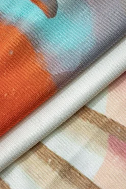 MICAS Maxi Dresses-Floral Print Mock Neck Slit Sleeveless Maxi Dress WHITE