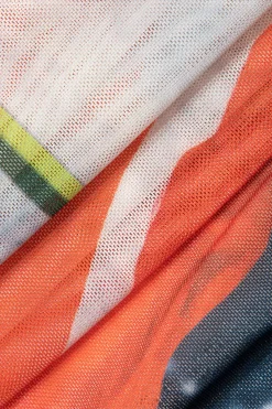 MICAS Mini Dresses-Floral Print Ruffle Backless V-neck Halter Mini Dress Contrast Color