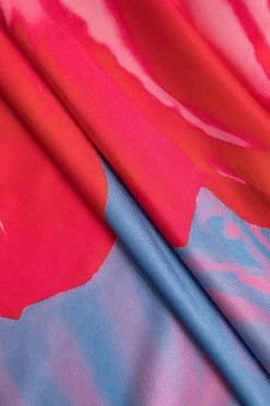 MICAS Midi Dresses-Floral Print Strapless Midi Dress