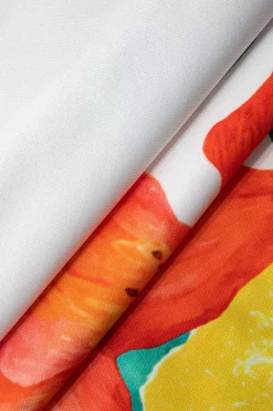 MICAS Mini Dresses-Floral Print Strapless Mini Dress WHITE