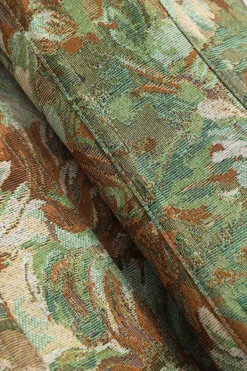 MICAS Tube Tops-Floral Print Strapless Tie Back Tube Top GREEN