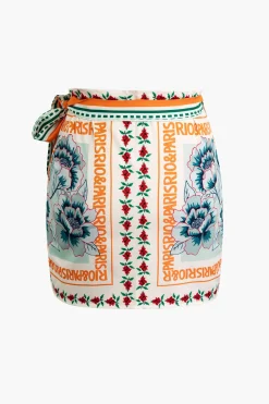 MICAS Skirts-Floral Print Wrap Knot Mini Skirt