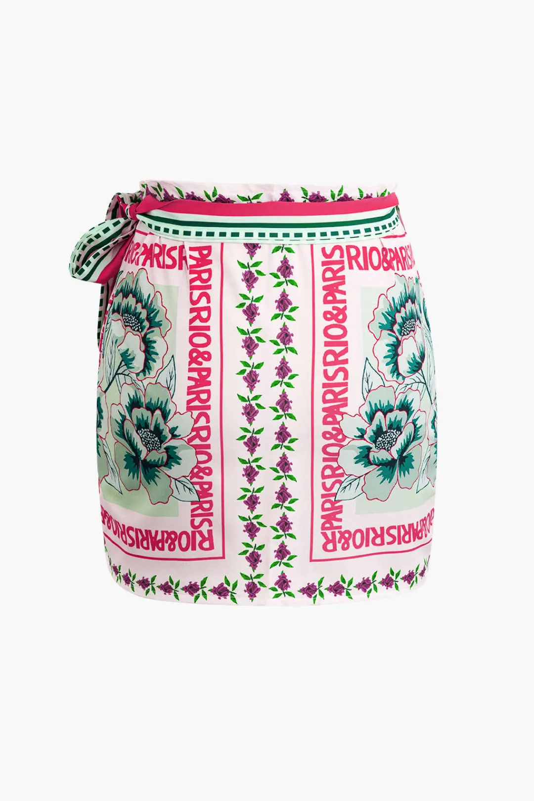 MICAS Skirts-Floral Print Wrap Knot Mini Skirt