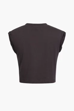 MICAS T-Shirts-Flower Print Hem Knotted Short Sleeve T-Shirt