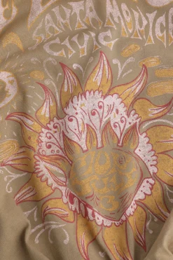 MICAS T-Shirts-Flower Print Hem Knotted Short Sleeve T-Shirt