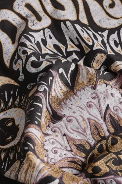 MICAS T-Shirts-Flower Print Hem Knotted Short Sleeve T-Shirt