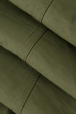 MICAS Skirts-Foldover Waist Slit Cargo Skirt