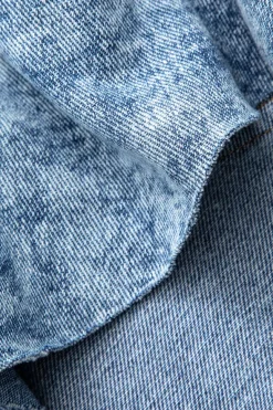 MICAS Shorts-Frayed Hem Wide Leg Denim Shorts BABY BLUE