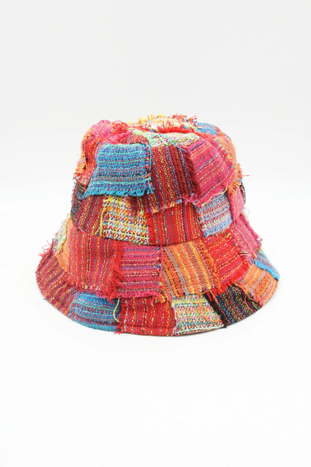 MICAS Accessories-Frayed Patchwork Bucket Hat MULTICOLOR