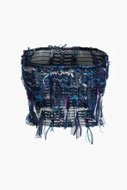 MICAS Tube Tops-Fringe Mesh Tube Top
