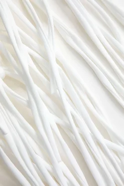 MICAS Skirts-Fringe Mini Skirt WHITE