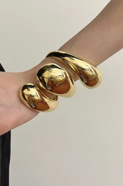 MICAS Bracelets|Accessories-Geometric Bracelet With Spiral Design GOLD