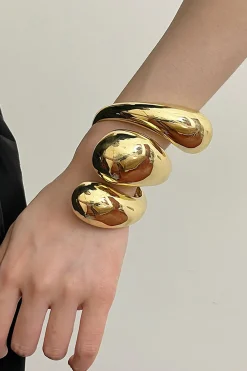 MICAS Bracelets|Accessories-Geometric Bracelet With Spiral Design GOLD