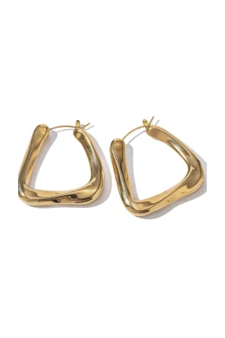 MICAS Earrings|Accessories-Geometric Design Hoop Earrings GOLD