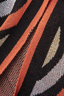 MICAS Knitwear|Knit Dresses-Geometric Pattern Knit Slit Sleeveless Mini Dress MULTICOLOR