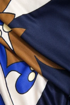 MICAS Long Sleeve Dresses|Maxi Dresses-Geometric Print V-Neck Maxi Dress