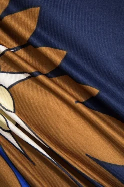 MICAS Long Sleeve Dresses|Maxi Dresses-Geometric Print V-Neck Maxi Dress