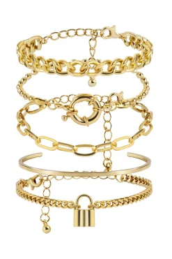 MICAS Bracelets|Accessories-Layered Chain Bracelet Set GOLD