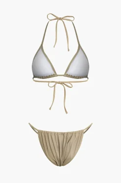 MICAS Swimwear|Vacation Sets-Halter Bikini And Tie Dye Cover Up Sarong 3-pcs Set MULTICOLOR