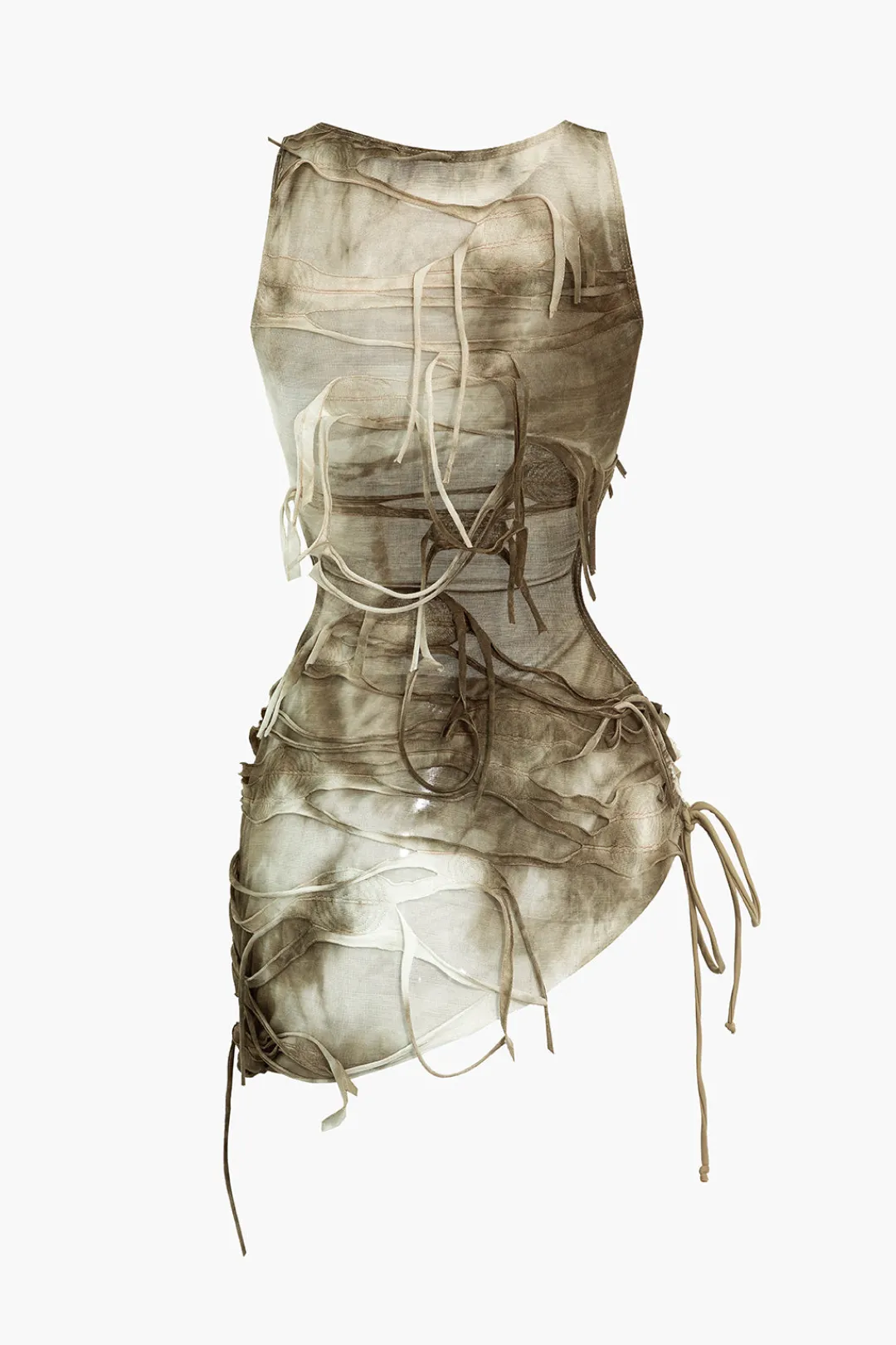 MICAS Swimwear|Vacation Sets-Halter Bikini And Tie Dye Cover Up Sarong 3-pcs Set MULTICOLOR