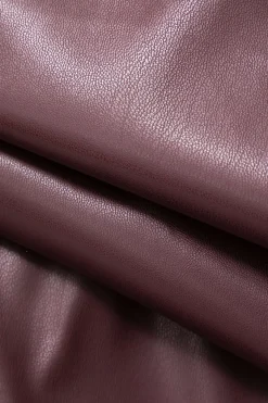 MICAS Midi Dresses-Halter Faux Leather Lace-Up Midi Dress MAROON