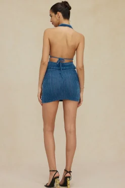 MICAS Skirt Sets|Vacation Sets-Halter Neck Backless Tank Top And Mini Skirt Set