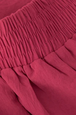 MICAS Pant Sets-Halter Neck Backless Top And Pleated Pants Set RASPBERRY