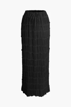 MICAS Skirt Sets|Vacation Sets-Halter Neck Tie Ruched Backless Ruffle Skirt Set