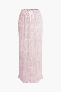 MICAS Skirt Sets|Vacation Sets-Halter Neck Tie Ruched Backless Ruffle Skirt Set