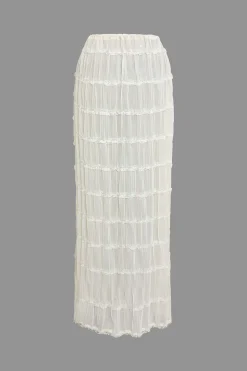 MICAS Skirt Sets|Vacation Sets-Halter Neck Tie Ruched Backless Ruffle Skirt Set