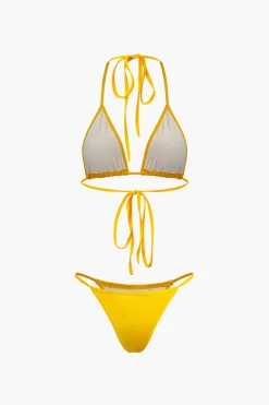 MICAS Vacation Sets|Swimwear-Halter Wrap Cover Up Three-Piece Bikini Set MULTICOLOR